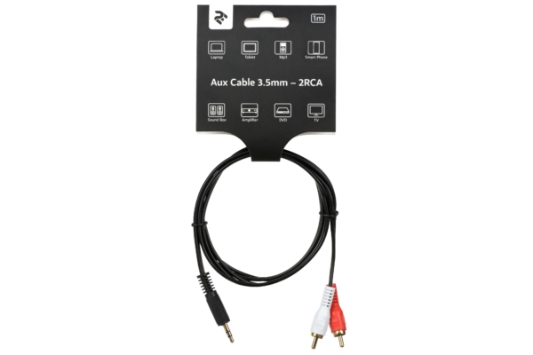 Кабель 2E Aux Cable 3.5mm — 2RCA 1m