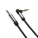 Кабель 2E аудио (jack 3.5мм-M/jack 3.5мм-M) right angel, Coiled 1.8м Black