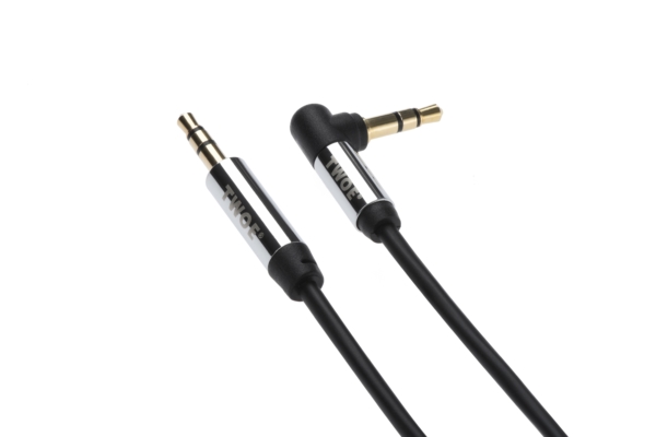 Кабель 2E аудио (jack 3.5мм-M/jack 3.5мм-M) right angel, Coiled 1.8м Black