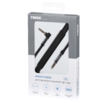 Кабель 2E аудио (jack 3.5мм-M/jack 3.5мм-M) right angel, Coiled 1.8м Black