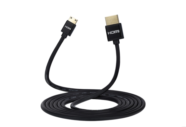 Кабель 2Е Ultra Slim HDMI 1.4 (AM/miniAM) High Speed, Alumium Black 2m