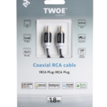 Кабель 2E 1RCA Plug — 1RCA Plug, Al, 1.8m