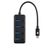 Adapter 2Е Type-C to 4xUSB3.0, Hub with switch, 0.25 m