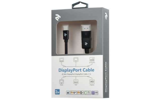 Кабель 2Е Mini DisplayPort to DisplayPort, (AM/AM), 2 м