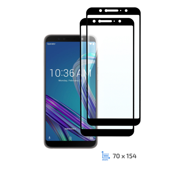 Комплект 2 в 1 Защитное стекло 2E Basic для Asus ZenFone Max Pro (M1) ZB601KL/ZB602KL, FCFG, Black