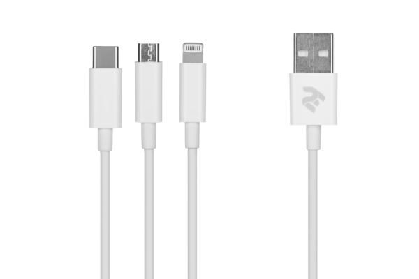 Кабель 2E USB 3 in 1 Micro/Lightning/Type C