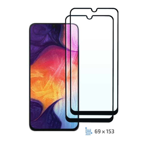 Комплект 2 в 1 Защитное стекло 2E Basic для Samsung Galaxy A20/A30/A50/M30, FCFG, Black