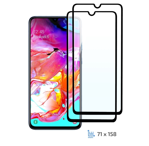 Комплект 2 в 1 Защитное стекло 2E Basic для Samsung Galaxy A70, FCFG, Black