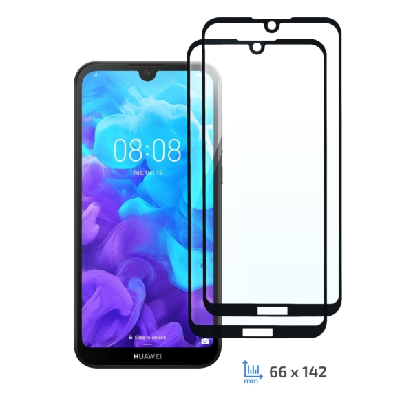 Комплект 2 в 1 Защитное стекло 2E Basic для Huawei Y5 2019/Honor 8S, FCFG, Black