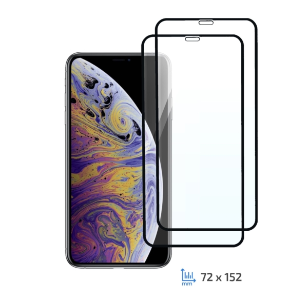 Комплект 2 в 1 Защитное стекло 2E Basic для Apple iPhone XS Max, FCFG, Black