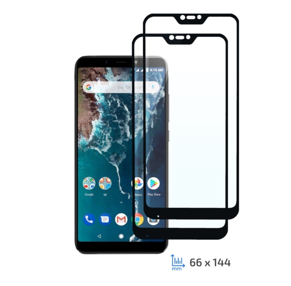Комплект 2 в 1 Защитное стекло 2E Basic для Xiaomi Redmi 6 Pro/Mi A2 Lite, FCFG, Black