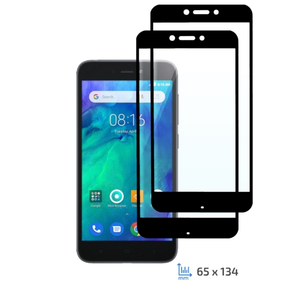 Комплект 2 в 1 Защитное стекло 2E Basic для Xiaomi Redmi GO, FCFG, Black
