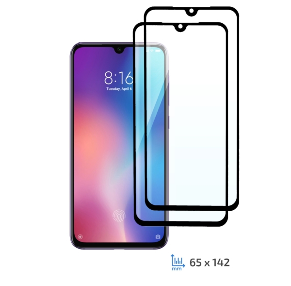 Комплект 2 в 1 Защитное стекло 2E Basic для Xiaomi MI 9 SE, FCFG, Black
