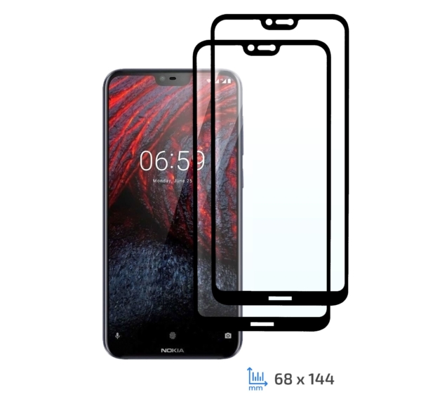 Комплект 2 в 1 Защитное стекло 2E Basic для Nokia 6.1 Plus, FCFG, Black