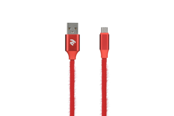Кабель 2E Fur USB 2.0 to MicroUSB Cable, 1м, Red