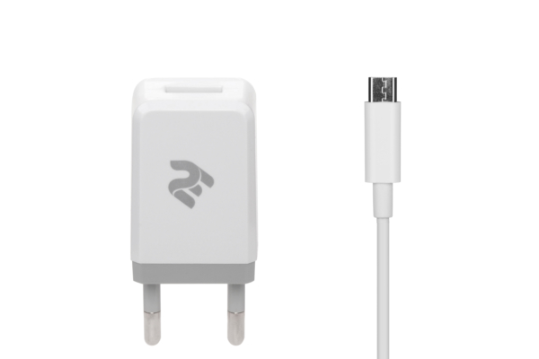 Сетевое ЗУ USB Wall Charger+кабель MicroUSB, White