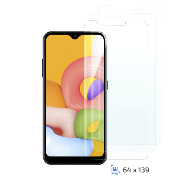 Комплект 3 в 1 защитное стекло 2E для Samsung Galaxy A01/A40, 2.5D, Clear