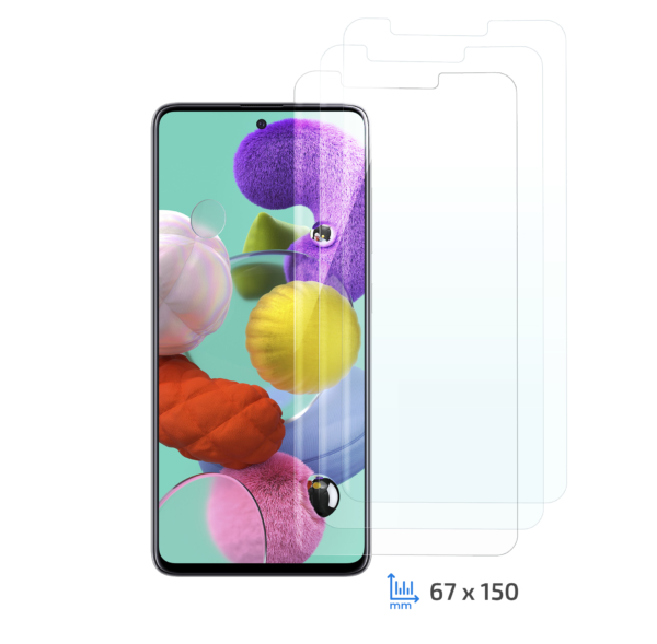 Комплект 3 в 1 защитное стекло 2E для Samsung Galaxy A51, 2.5D, Clear