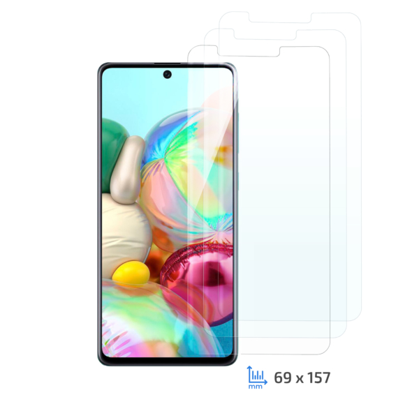 Комплект 3 в 1 защитное стекло 2E для Samsung Galaxy A71, 2.5D, Clear