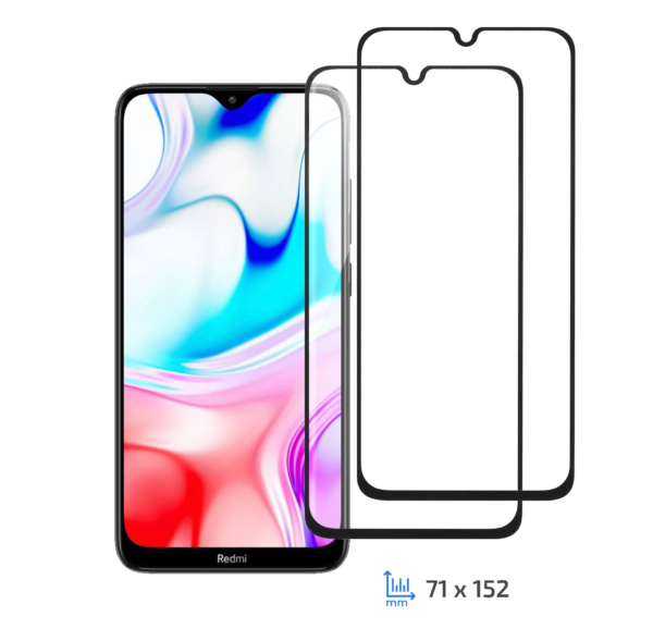 Комплект 2 в 1 защитное стекло 2E для Xiaomi Redmi 8/8A, 2.5D FCFG, Black