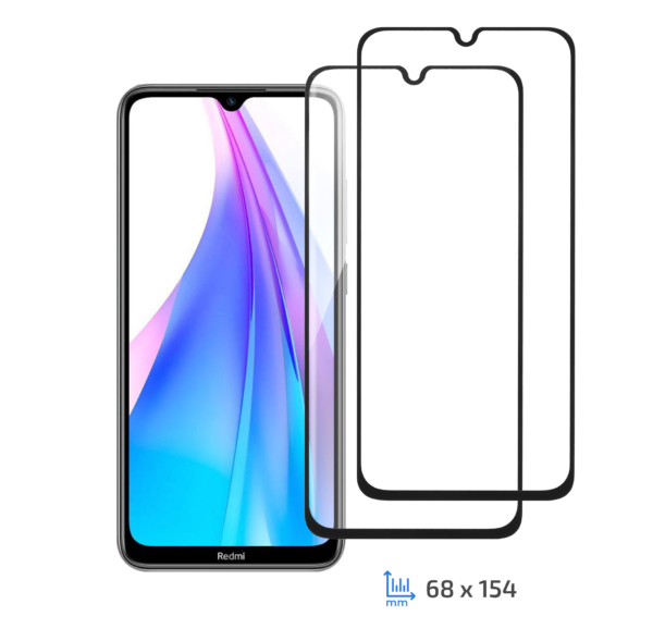 Комплект 2 в 1 защитное стекло 2E для Xiaomi Redmi Note 8T, 2.5D FCFG, Black