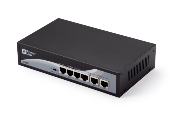 Коммутатор 2E PowerLink SP402F 6xFE (4x FE PoE, 2xFE Uplink, 65W), неуправляемый