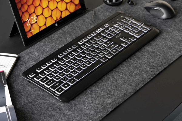 2E Клавіатура мембранна KS120 104key, USB-A, EN/UK/RU, White LED, чорний