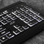 2E Клавіатура мембранна KS120 104key, USB-A, EN/UK/RU, White LED, чорний
