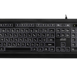 2E Клавіатура мембранна KS120 104key, USB-A, EN/UK/RU, White LED, чорний