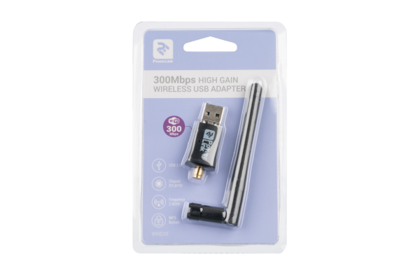 WiFi adapter 2E PowerLink WR820E N300, External Detachable Antenna