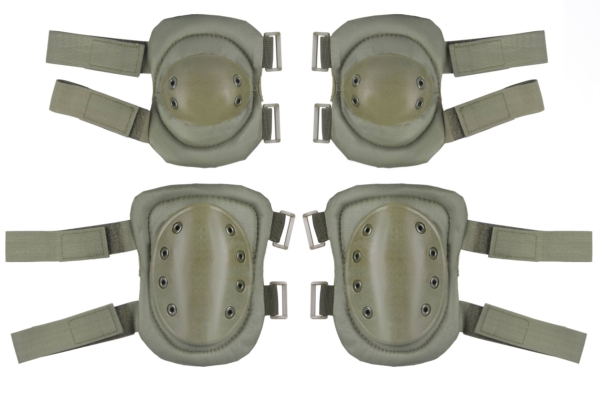 2E Military knee and elbow pads set, OD Green, 2E-MILKNAELPADS-SET-OG