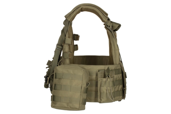 2E Tactical Плитоноска, Тип 1, з кишенями для бічного захисту і підсумками, Молле, зелена