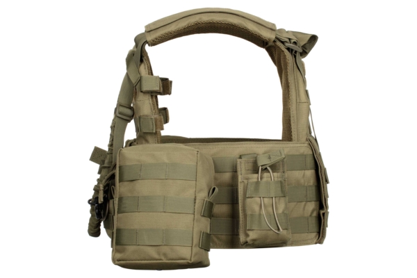 2E Tactical Плитоноска, Тип 1, з кишенями для бічного захисту і підсумками, Молле, зелена