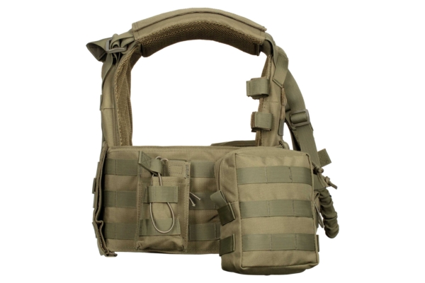 2E Tactical Плитоноска, Тип 1, з кишенями для бічного захисту і підсумками, Молле, зелена