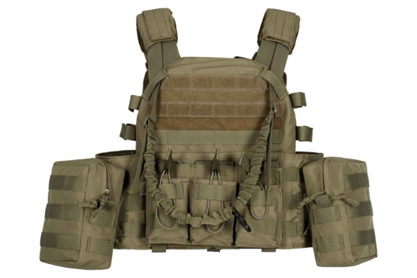 2E Tactical Плитоноска, Тип 1, з кишенями для бічного захисту і підсумками, Молле, зелена