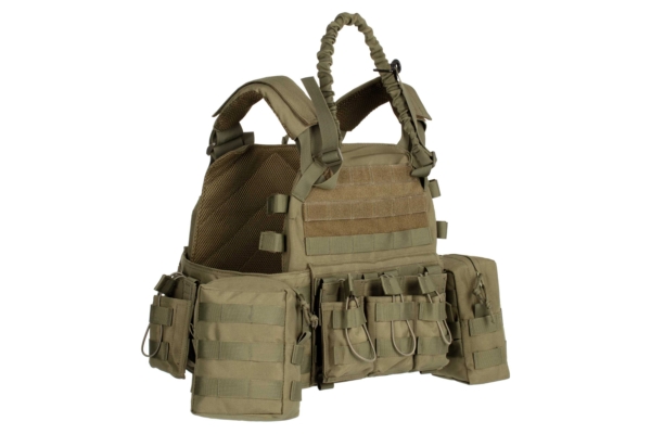 2E Tactical Плитоноска, Тип 1, з кишенями для бічного захисту і підсумками, Молле, зелена