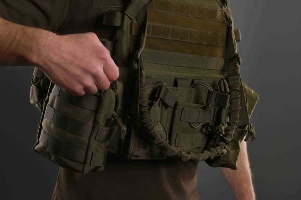 2E Tactical Плитоноска, Тип 1, з кишенями для бічного захисту і підсумками, Молле, зелена
