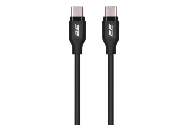 Кабель 2E USB-C – USB-C, Glow, 60W, 1m, black