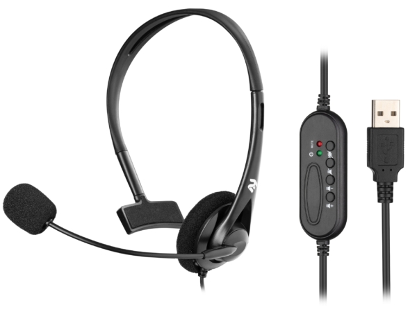 2E Гарнитура ПК моно On-ear CH11 USB, omni-mic, 2м, черный
