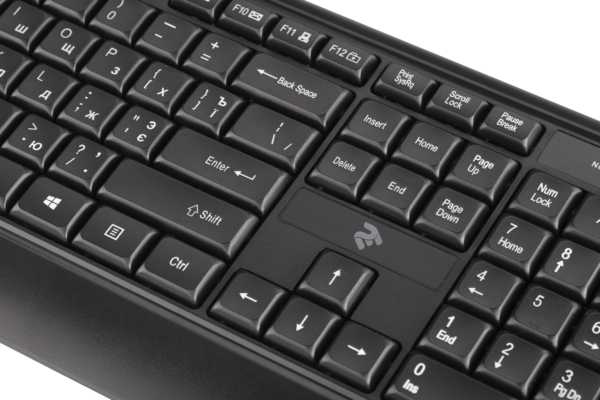 2E Клавіатура мембранна KS130 105key, USB-A, EN/UK/RU, чорний