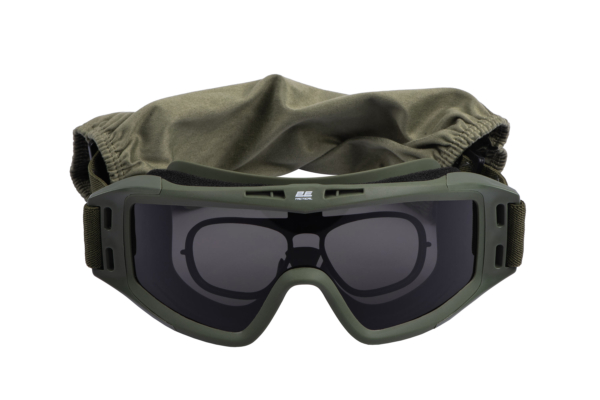 2E Tactical Маска тактическая, защитная Hawk Army Green Anti-fog, сумка, 3 линзы