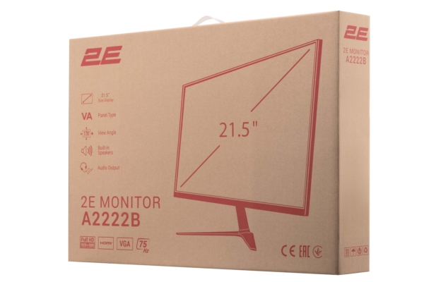 2E Монитор 21.5″ A2222B D-Sub, HDMI, MM, VA, 75Hz