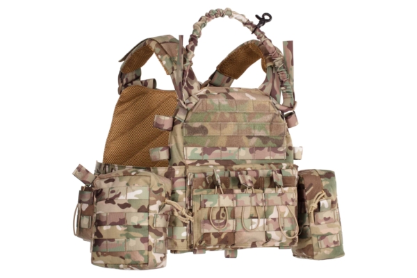 2E Tactical Плитоноска, Тип 1, з кишенями для бічного захисту і підсумками, Молле, камуфляж