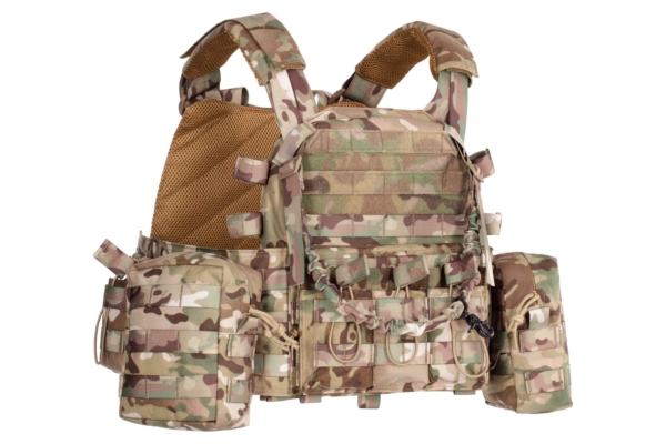 2E Tactical Плитоноска, Тип 1, з кишенями для бічного захисту і підсумками, Молле, камуфляж