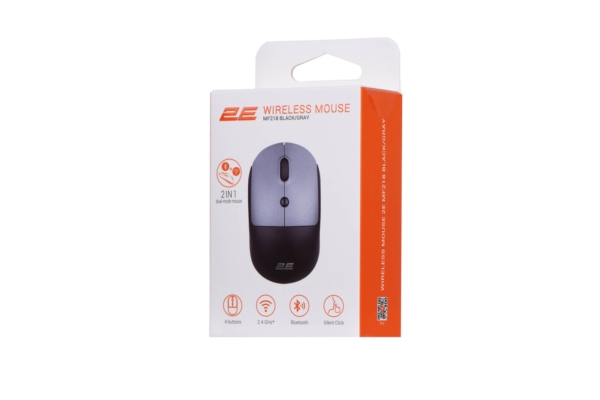 2E Мышь MF218 Silent WL BT Black/Gray