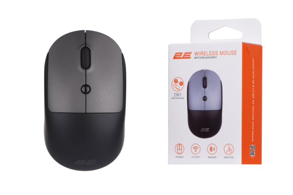 2E Мышь MF218 Silent WL BT Black/Gray