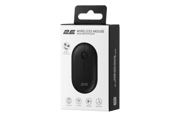 2E Мышь MF300 Silent, WL/BT, графитово-чёрный