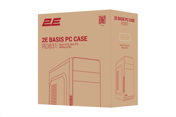 2E Корпус Basis RD831 без БЖ 2xUSB2.0, VGA 320мм, mATX, чорний