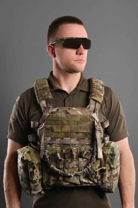 2E Tactical Плитоноска, Тип 1, з кишенями для бічного захисту і підсумками, Молле, камуфляж