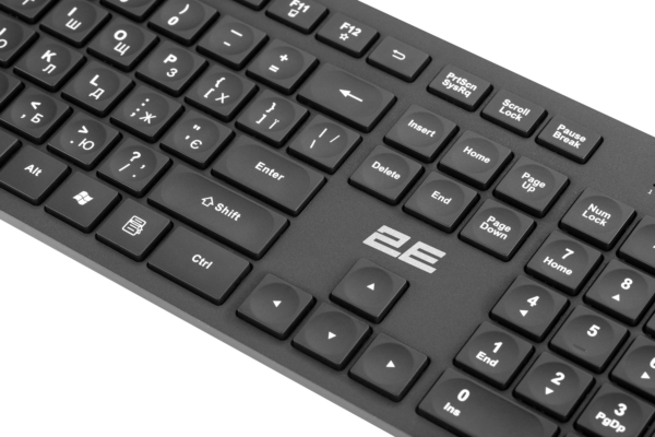 2E Клавіатура мембранна KS260 106key, WL, EN/UK, чорний